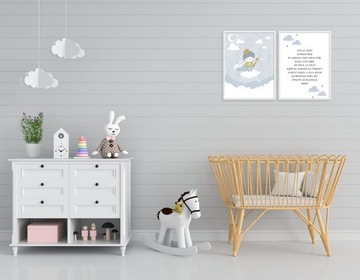 MODLITWA obraz ZESTAW 2x plakat A4 chrzest 21x30