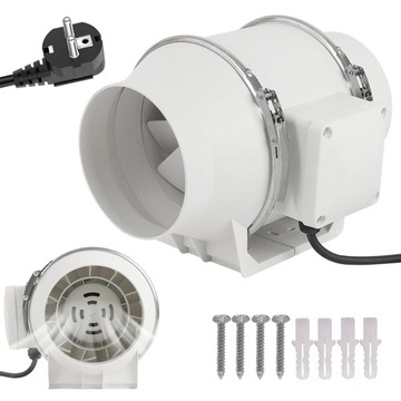 Wentylator kanałowy wyciągowy dwubiegowy 200mm 160w 13m3 min cichy