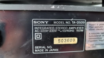 СЕГМЕНТИРОВАННОЕ СТЕРЕО БЕСПРОВОДНОЕ СОНИ TA-D509 ST-D709 CDP-M43 TC-D509 ЧЕРНОЕ СОСТОЯНИЕ DB