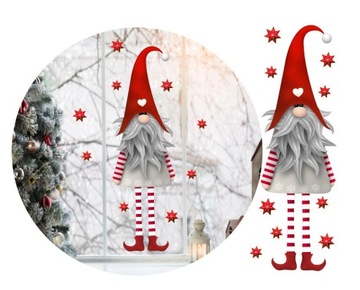 Гном Гном РОЖДЕСТВЕНСКАЯ НАКЛЕЙКА на оконное стекло