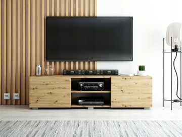 STOJĄCA SZAFKA RTV 160 CM DĄB ARTISAN POŁYSK/ MAT