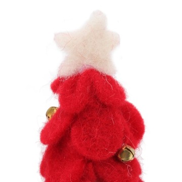 Елочка из шерстяного фетра. Деревянные небольшие украшения.