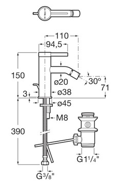 БИДЕ ROCA SHE STANDARD, РОЗОВОЕ ЗОЛОТО