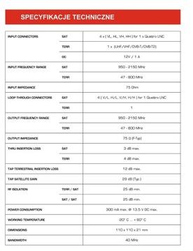 Мультисвитч 4/5 Opticum DOCS SCR 51-24 PLP QUATTRO