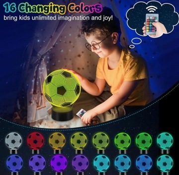 3D ШАР НОЧНОЙ ЛАМПЫ ПУЛЬТ ДИСТАНЦИОННОГО СВЕТОДИОДА 16 ЦВЕТОВ БЕСПРОВОДНАЯ ПИТАНИЕ!