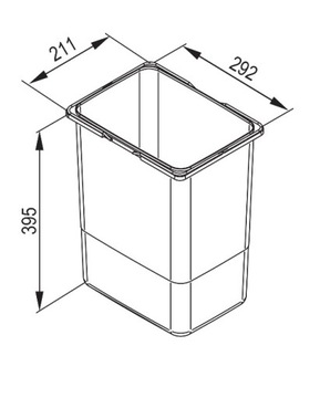 Контейнер для мусора в ящик шкафа, высота 40см, 20л, часть
