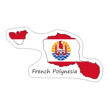 Naklejka POLINEZJA FRANCUSKA na Auto Moto Flaga