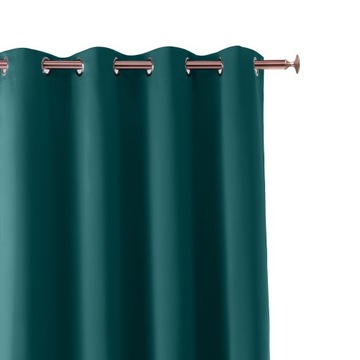 Zasłona gotowa na przelotkach kółkach 140x260 kółka Aura Room99 petrol