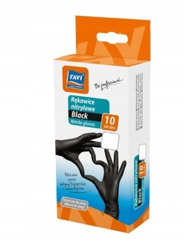 Rękawice nitrylowe BLACK 10 szt. S