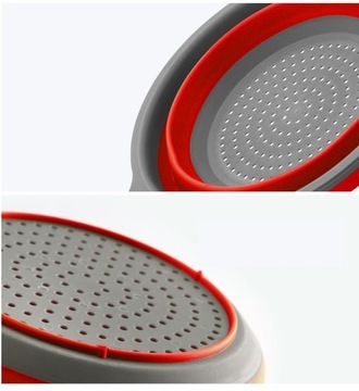 SILIKONOWY DURSZLAK CEDZAK SKŁADANY SITKO 2szt