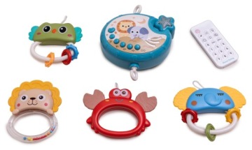 КАРУСЕЛЬ ДЛЯ кроватки, проектор, ПУЛЬТ ДИСТАНЦИОННОГО УПРАВЛЕНИЯ, регулятор громкости, прорезыватель, погремушка