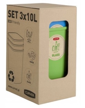 Набор корзин для сортировки мусора, 3х10л.