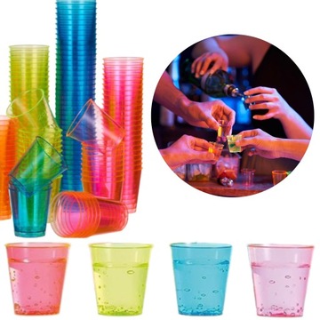 PLASTIKOWE KIELISZKI DO ALKOHOLU WÓDKI KOLOROWE 40