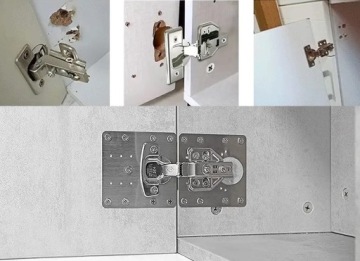 10x PŁYTKA DO NAPRAWY WYRWANYCH ZAWIASÓW MEBLOWYCH