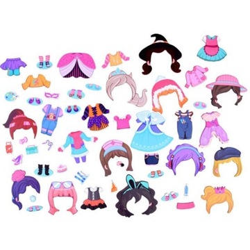 МАГНИТНАЯ ПАЗЗЛ КУКЛА ПРИНЦЕССА ОДЕЖДА