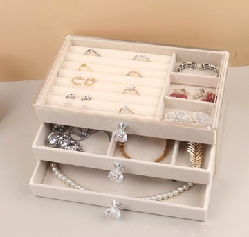 Damska Szkatułka kuferek na biżuterię organizer pudełeczko futerał pojemny