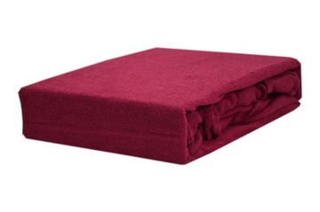 Prześcieradło frotte z gumką rozmiar 140x200 bordo