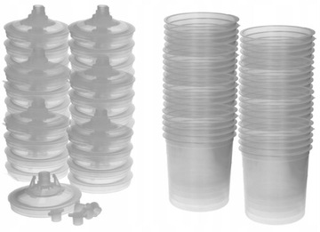 KUBKI LAKIERNICZE DO LAKIERU 600ML SYSTEM PPS 125µm 50szt + KUBEK TWARDY