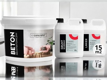 Beton Architektoniczny ZESTAW na 15m2 SZARY BEŻ | GRUNT + BETON + LAKIER