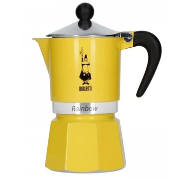 Bialetti Rainbow 3 żółty imbryk mokka