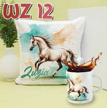 Набор подушка чашка лошади лошади цветочное венок венок цветочный название подарок