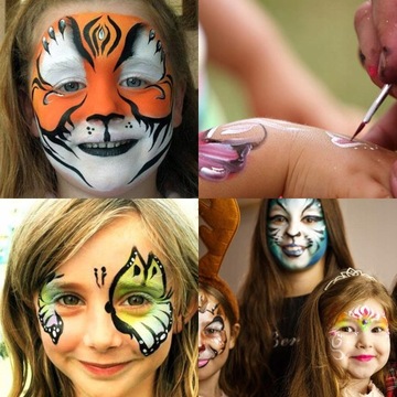 РИСУНОК ДЛЯ ДЕТЕЙ С 2 КИСТЯМИ ДЛЯ ТАТУ ТРАФИКАТ НАБОР ДЛЯ МАКИЯЖА