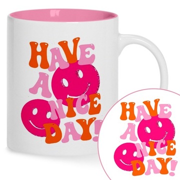 Розовая кружка на подарок HAVE A NICE DAY Выкройки