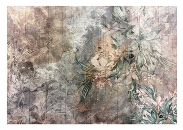 FOTOTAPETA LIŚCIE NA BETONIE TAPETA ŚCIENNA DO SYPIALNI SALONU 416x254