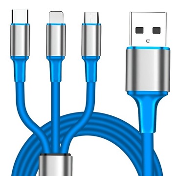 КАБЕЛЬ ДЛЯ ЗАРЯДКИ 3в1 для IPHONE MICRO USB TYPE-C