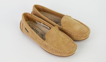 МОКАСИНЫ ЗАМШЕВЫЕ БЕЖЕВЫЕ, ПРОФИЛИРОВАННАЯ Стелька 36