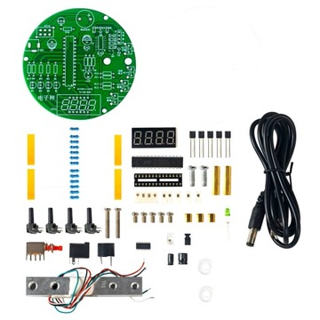 Waga elektroniczna z wyświetlaczem 1kg elementy SMD i THT do lutowania