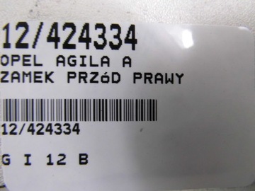 OPEL AGILA A ZÁMEK DVEŘE PŘEDNÍ PRAVÝ