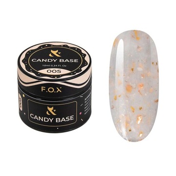 Baza Hybrydowa Kolorowa F.O.X Candy Base 10ml 05 Złota Baza Z Drobinkami