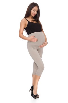 CIĄŻOWE 3/4 LEGGINSY BAWEŁNIANE GETRY KOLORY L