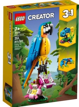 KLOCKI LEGO CREATOR 3w1 31136 Egzotyczna papuga niebieska 253 elementy