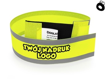 Светоотражающая повязка + ваш собственный логотип.