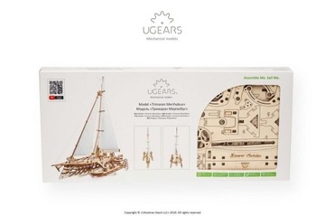 ТРИМАРАН МЕРИХОБУС ДЕРЕВЯННАЯ МОДЕЛЬ МЕХАНИЧЕСКАЯ ДЛЯ СКЛАДЫВАНИЯ UGEARS 3D
