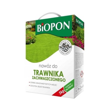 BIOPON NAWÓZ DO TRAWNIKA ZACHWASZCZONEGO GRANULAT 5KG NIWELUJE CHWASTY