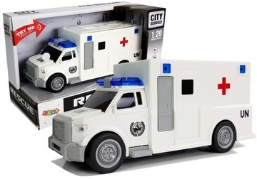 AUTO POJAZD ZABAWKA DLA DZIECKA AMBULANS Z NAPĘDEM KARETKA POGOTOWIA