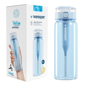 Bidon Butelka filtrująca z Tritanu Wessper Clarti 680 ml Niebieska