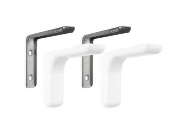 WSPORNIK KĄTOWNIK PÓŁKI Z MASKOWNICĄ 180 mm BIAŁY
