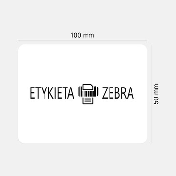Etykiety termiczne Zebra białe 100x50mm fi 25mm