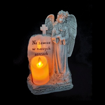 ЦИТЧ для СЫНА, АНГЕЛА-ХРАНИТЕЛЯ, с надписью и светодиодной свечой для МОГИЛЫ
