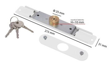 Zamek baskwilowy do rolet zewnętrznych dł.21,5cm