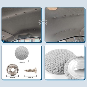 Ремкомплект обивки потолка автомобиля, заклепки серые клетчатые, 50 шт.