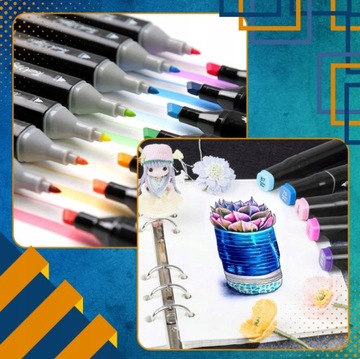 АЛКОГОЛЬНЫЕ МАРКЕРЫ 80 ШТ. Маркеры Маркеры Двусторонние маркеры Pro + СУМКА