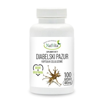 Diabelski Pazur Czarci Pazur Ekstrakt Naturalny Kapsułki 400mg NatVita