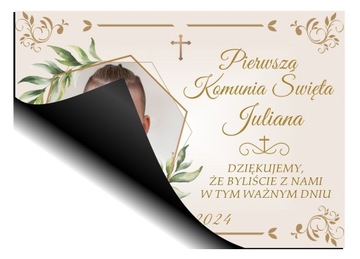 Podziękowania dla gości ze zdjęciem na Komunię FOTO MAGNES Komunia 10x7 O36