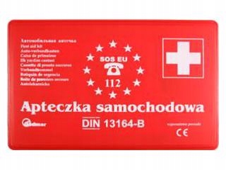 Apteczka samochodowa DIN 13164-B wyposażenie BHP