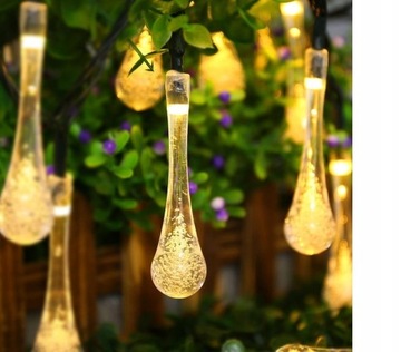 LAMPKI SOPLE GIRLANDA SOLARNA 40 LED 6,5M CIEPŁE DEKORACJA OGRODU